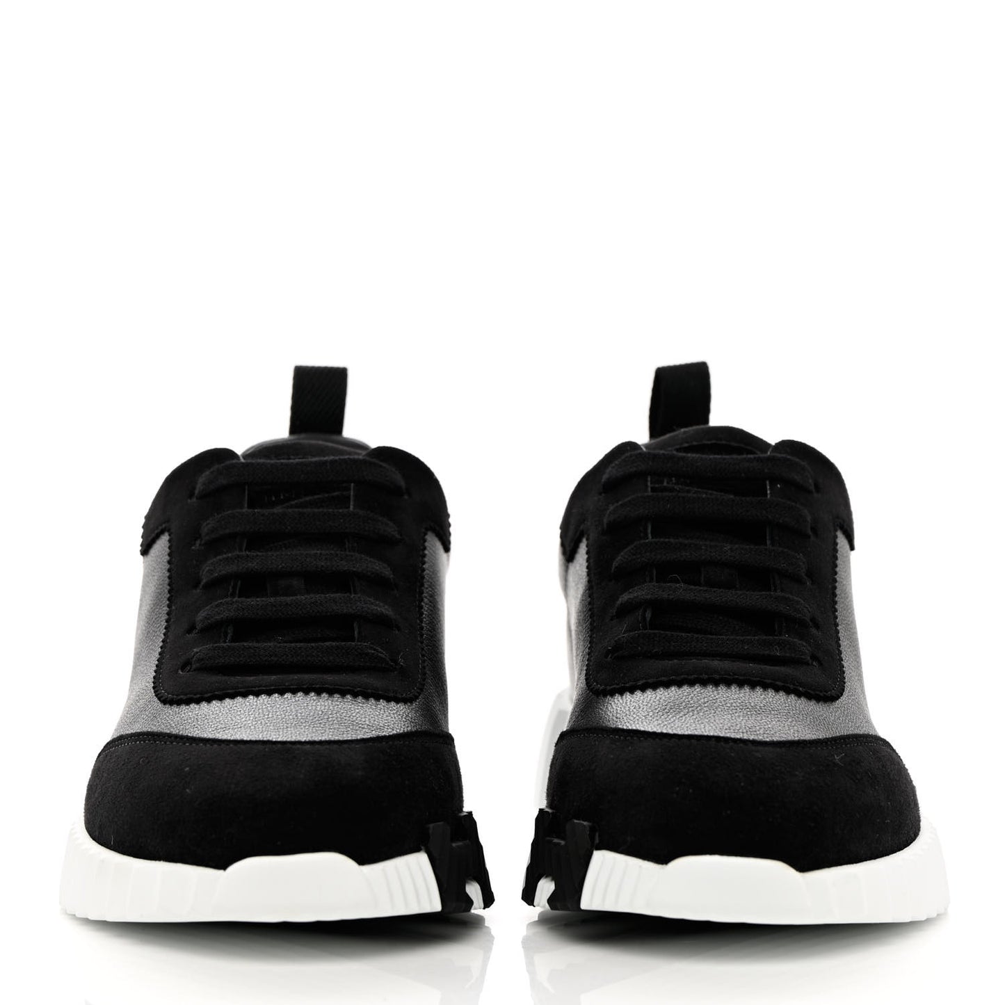 Goatskin Suede Goatskin Bouncing Sneakers 38 Black White