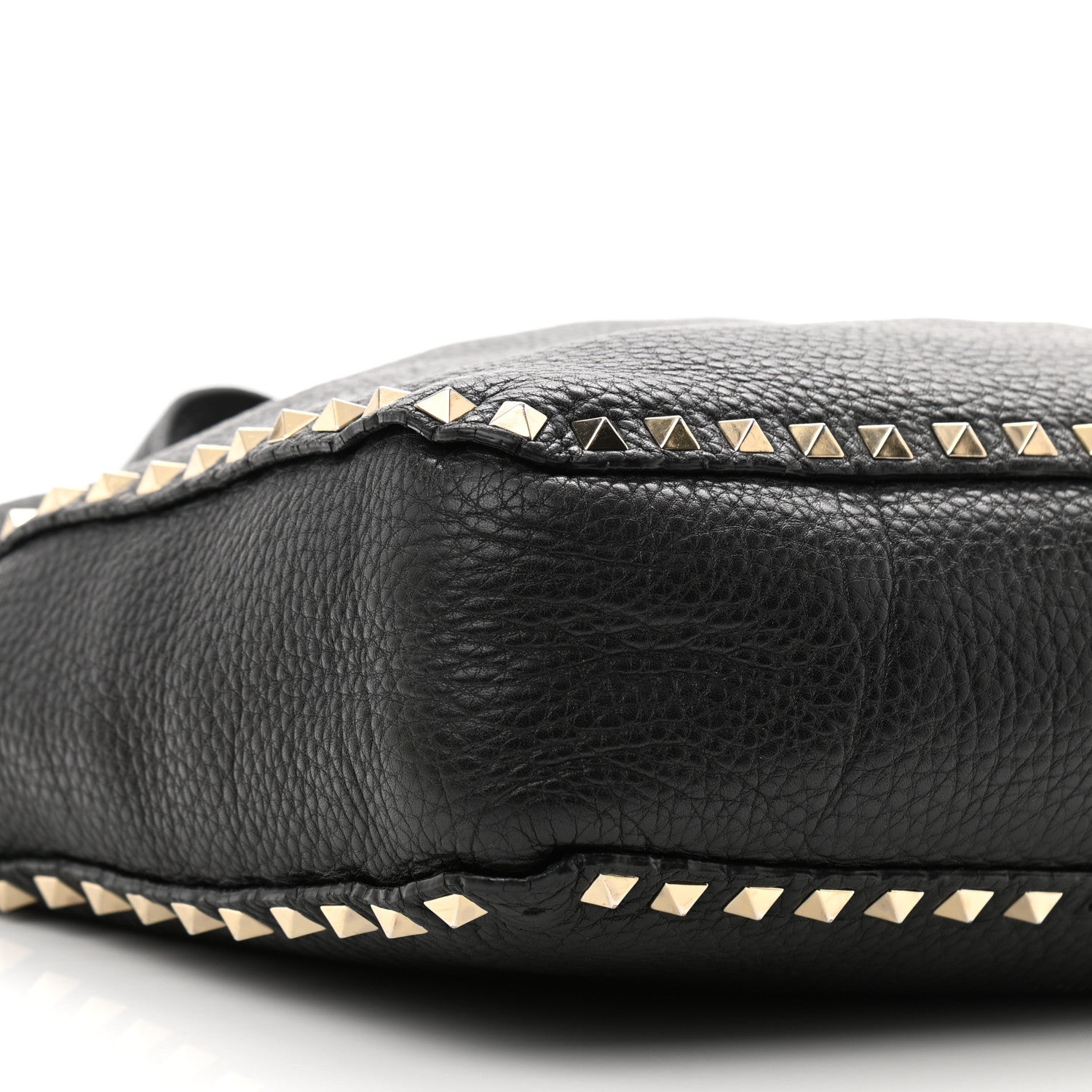 Valentino Garavani Pebbled Calfskin Large Rockstud Flip-Lock Messenger Bag Black 8 of 11