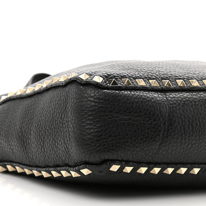 Valentino Garavani Pebbled Calfskin Large Rockstud Flip-Lock Messenger Bag Black 8 of 11