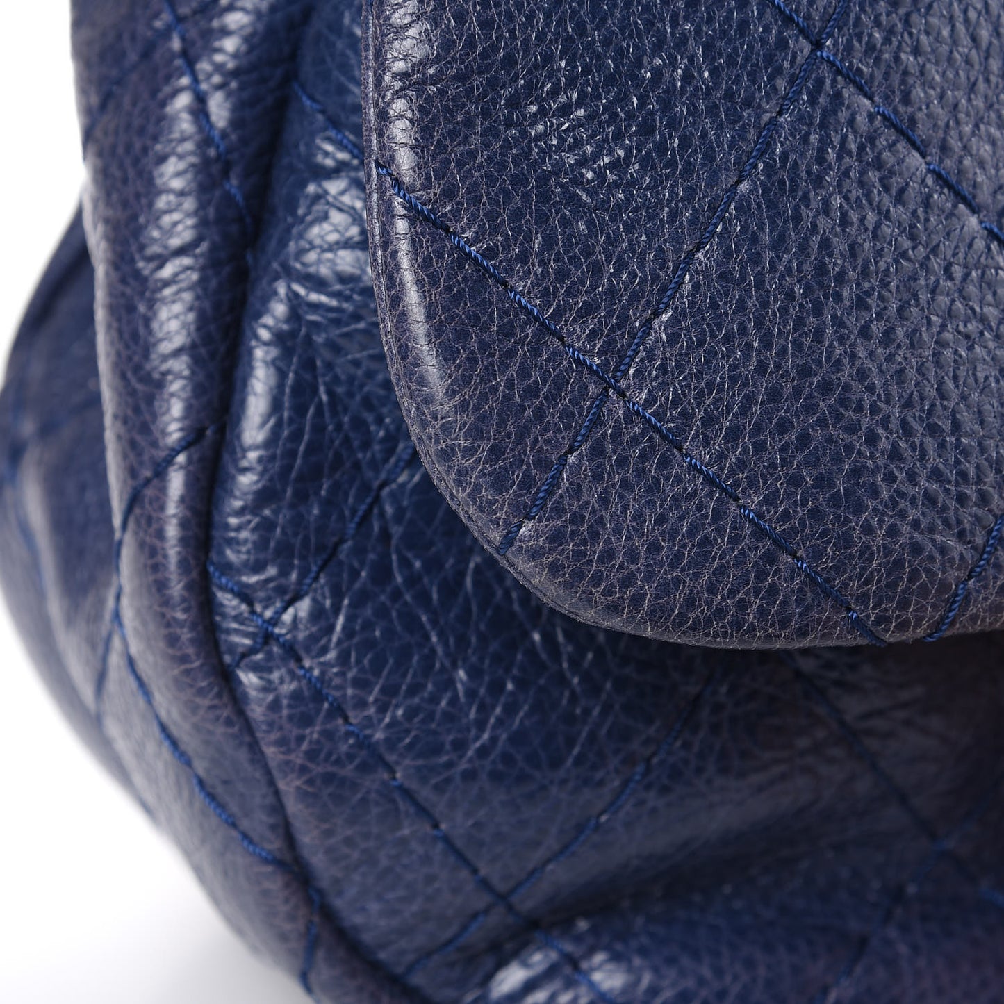 Glazed Calfskin Stitched XL On The Road Flap Blue