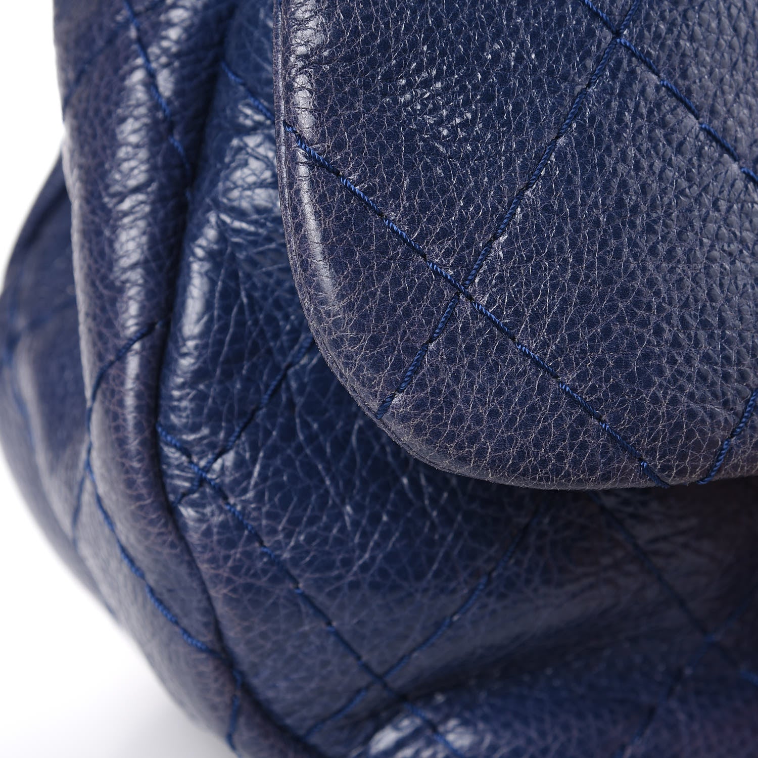 Chanel Glazed Calfskin Stitched XL On The Road Flap Blue 11 of 15