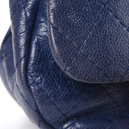 Chanel Glazed Calfskin Stitched XL On The Road Flap Blue 11 of 15