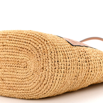 Loewe Calfskin Raffia Paulas Ibiza Pochette Bag Natural Tan 10 of 10
