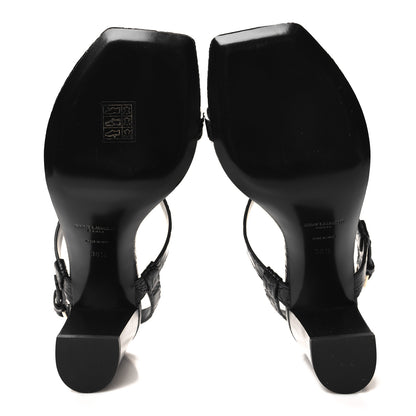Saint Laurent Calfskin Cassandra 75 Sandals 38.5 Black 5 of 9