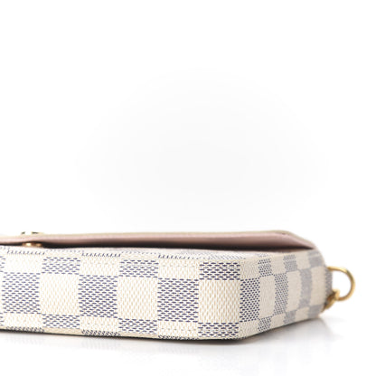 Louis Vuitton Damier Azur Pochette Felicie Chain Wallet Rose Ballerine 6 of 10