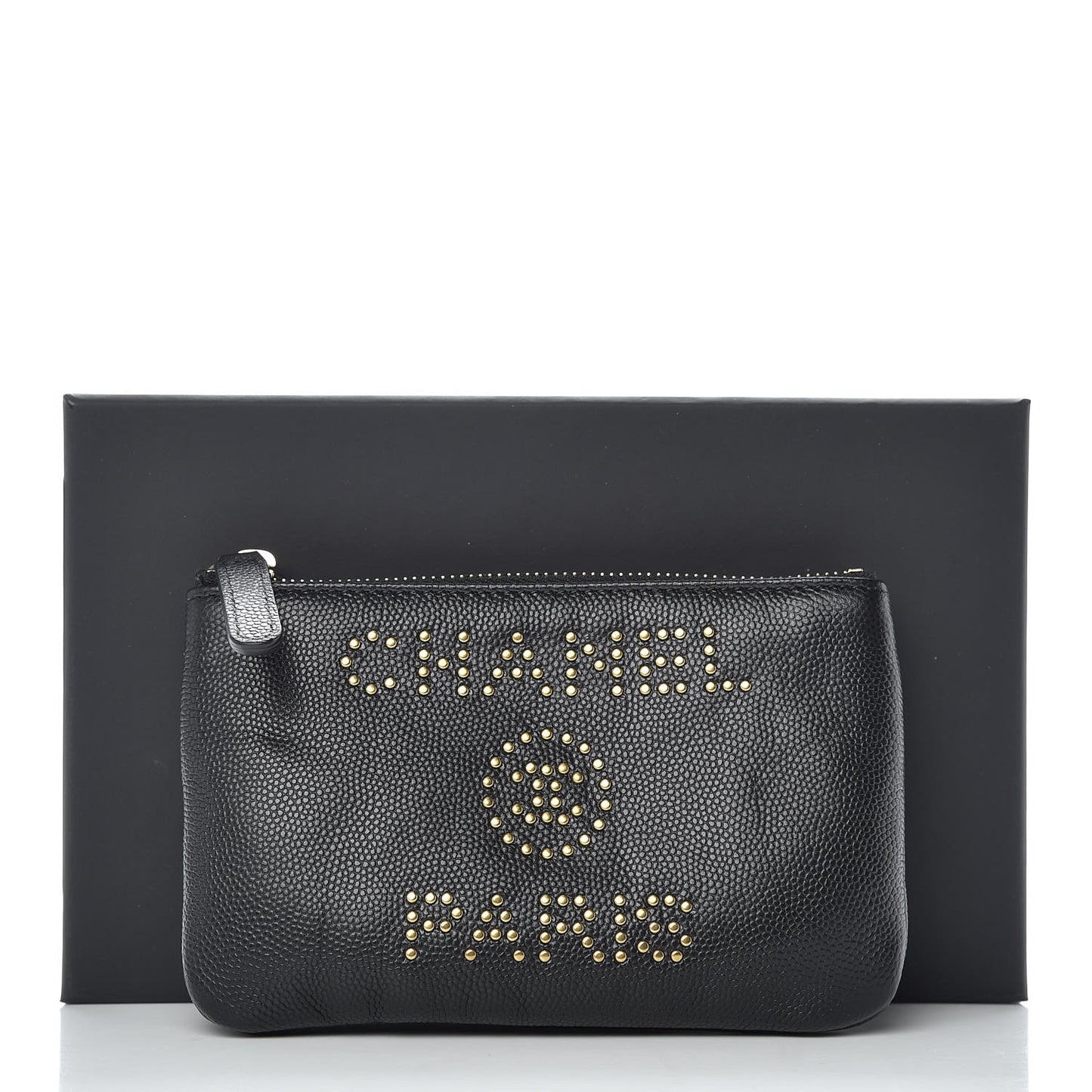 Caviar Studded Deauville Cosmetic Pouch Black