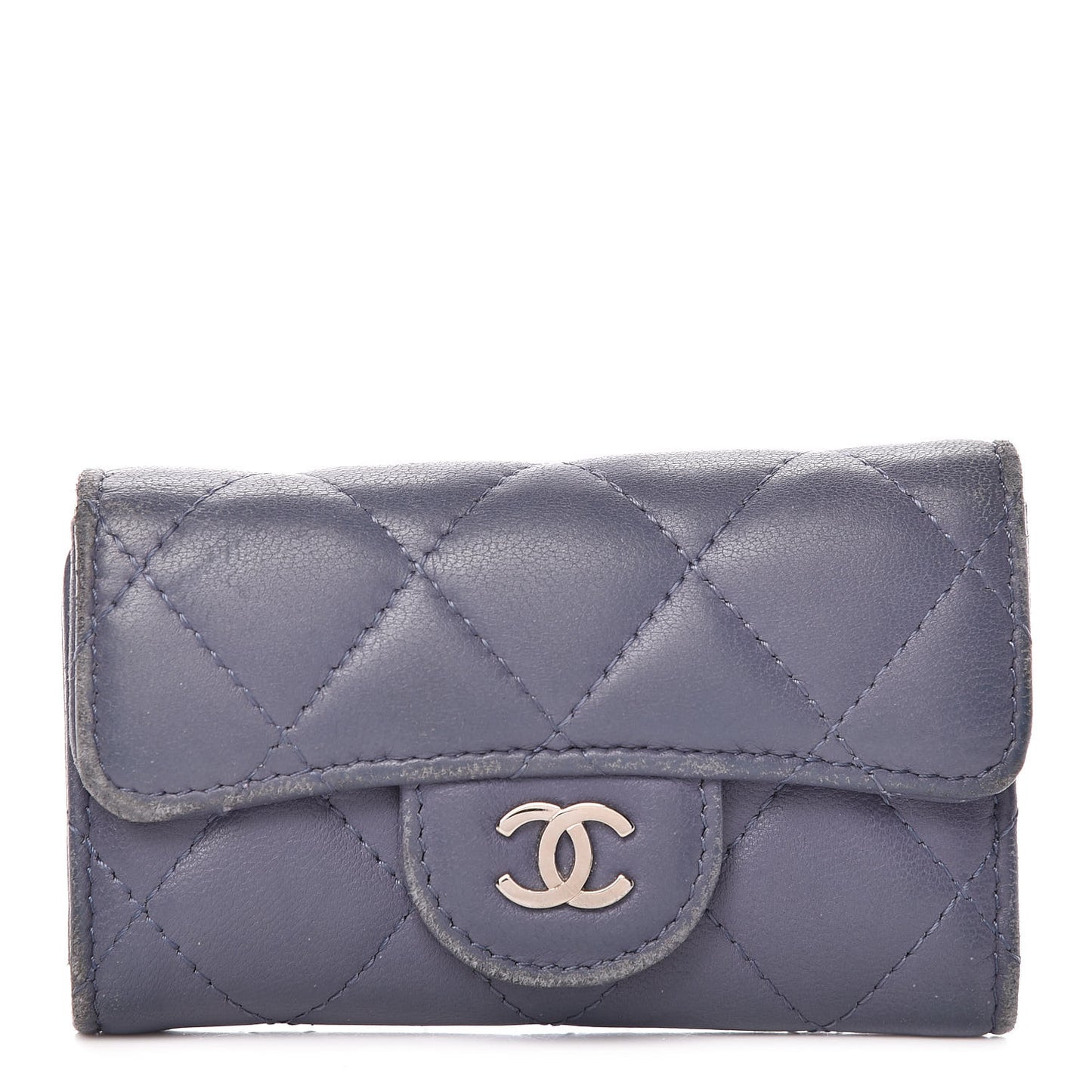 Lambskin Quilted 6 Key Holder Lavender