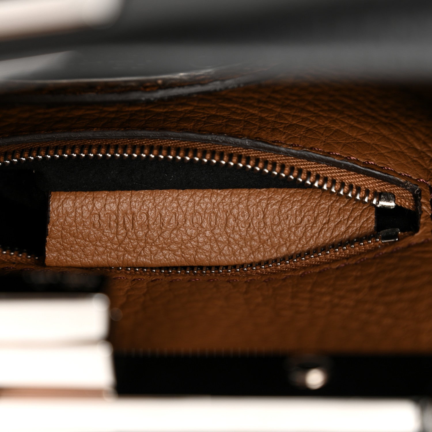 Fendi Cuoio Romano Selleria Bi-Color Mini Peekaboo Iconic Satchel Black Mou 10 of 10