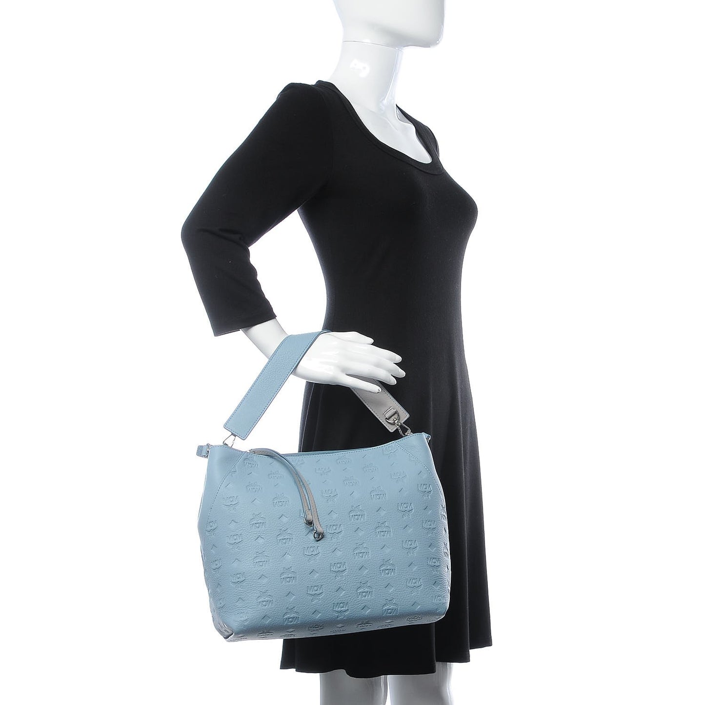 Grained Calfskin Medium Klara Hobo Sky Blue
