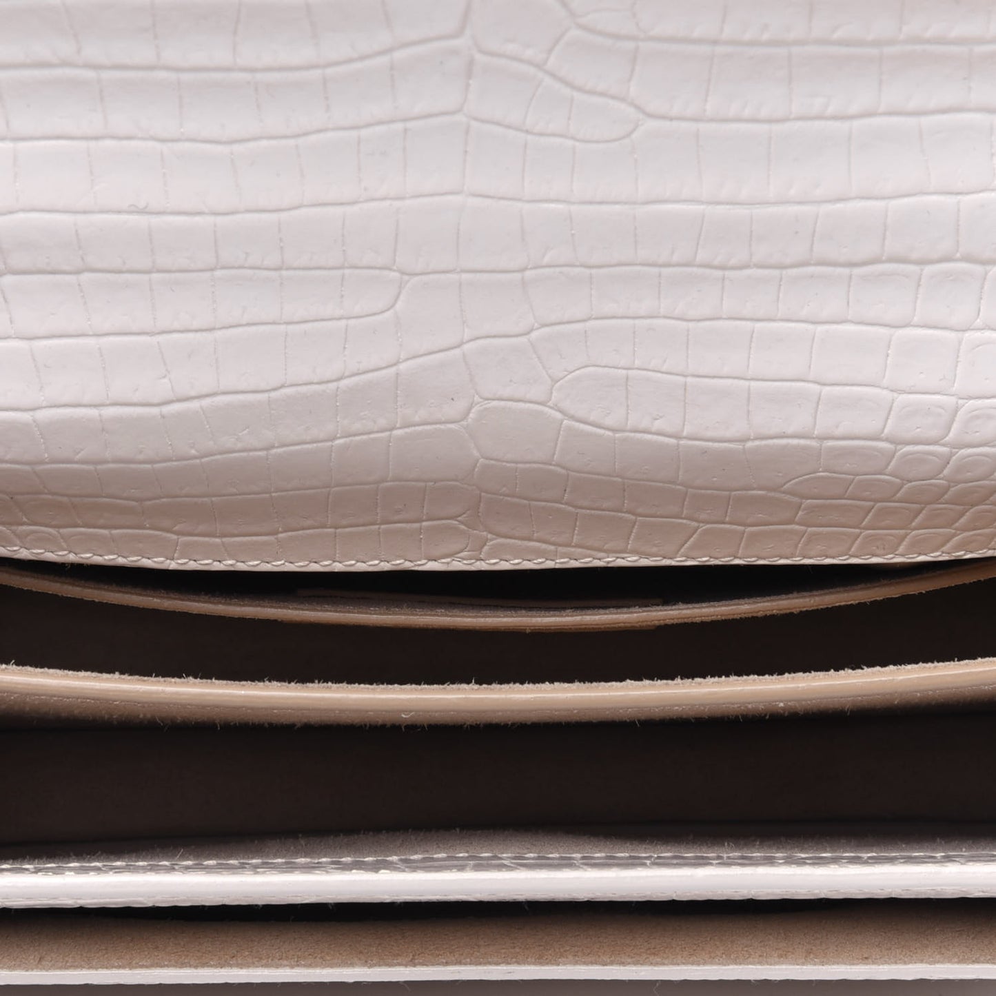 Calfskin Crocodile Embossed Medium Monogram Sunset Blanc Vintage