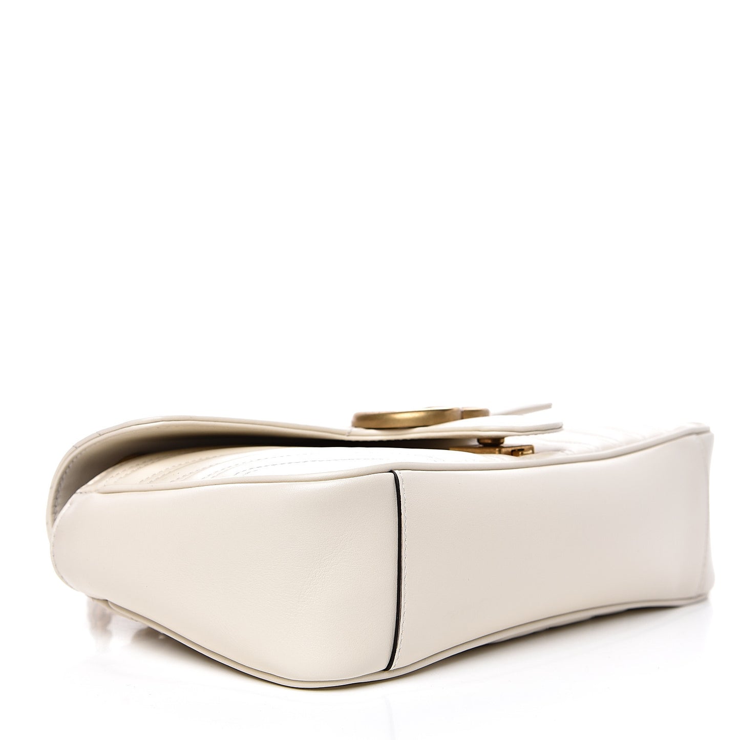 Calfskin Matelasse Small GG Marmont Shoulder Bag White