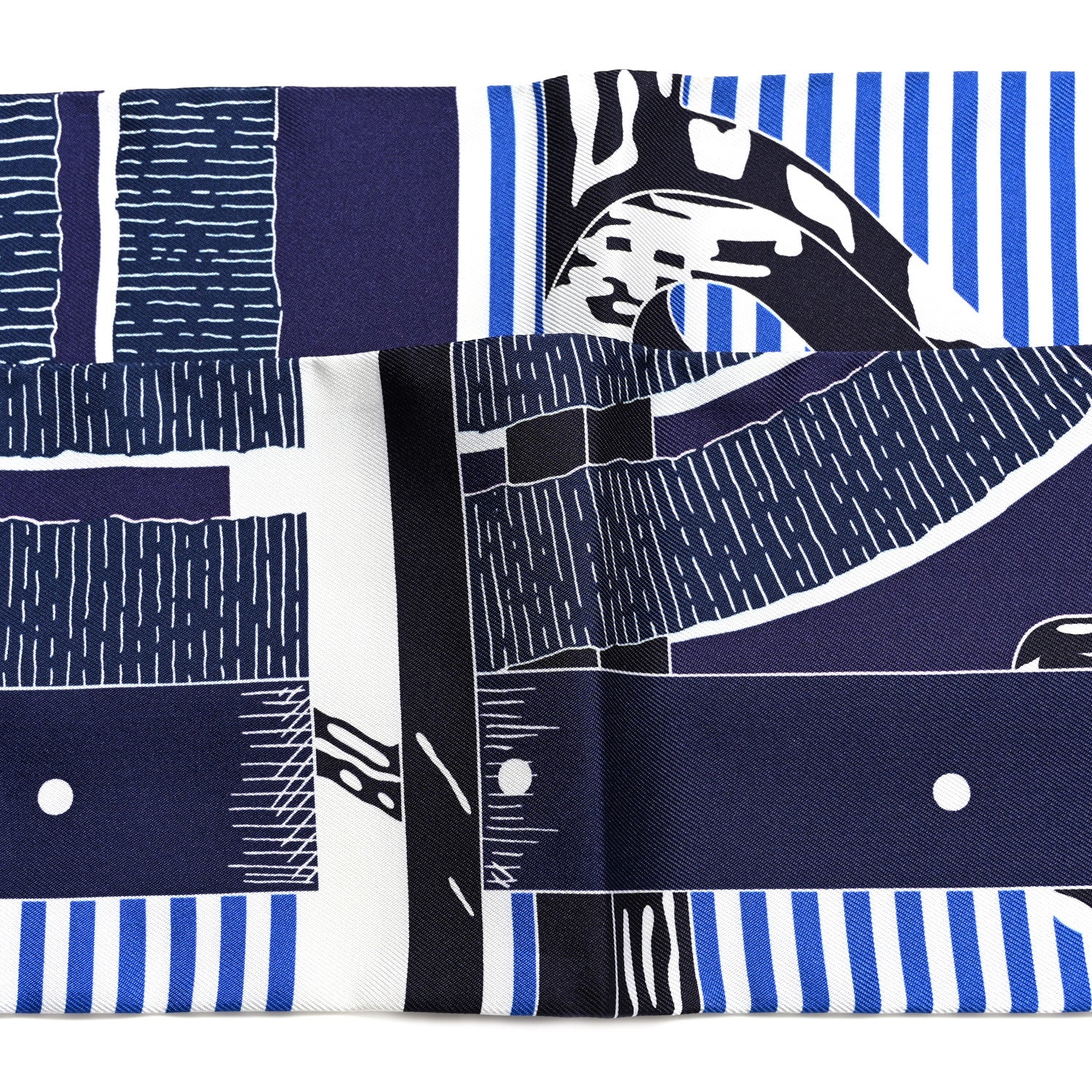 Hermes Silk Mors A Jouets Chemise Slim Maxi Twilly Marine Bleu Roy 5 of 5