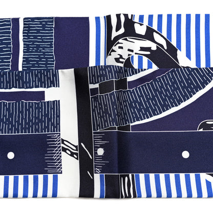 Hermes Silk Mors A Jouets Chemise Slim Maxi Twilly Marine Bleu Roy 5 of 5