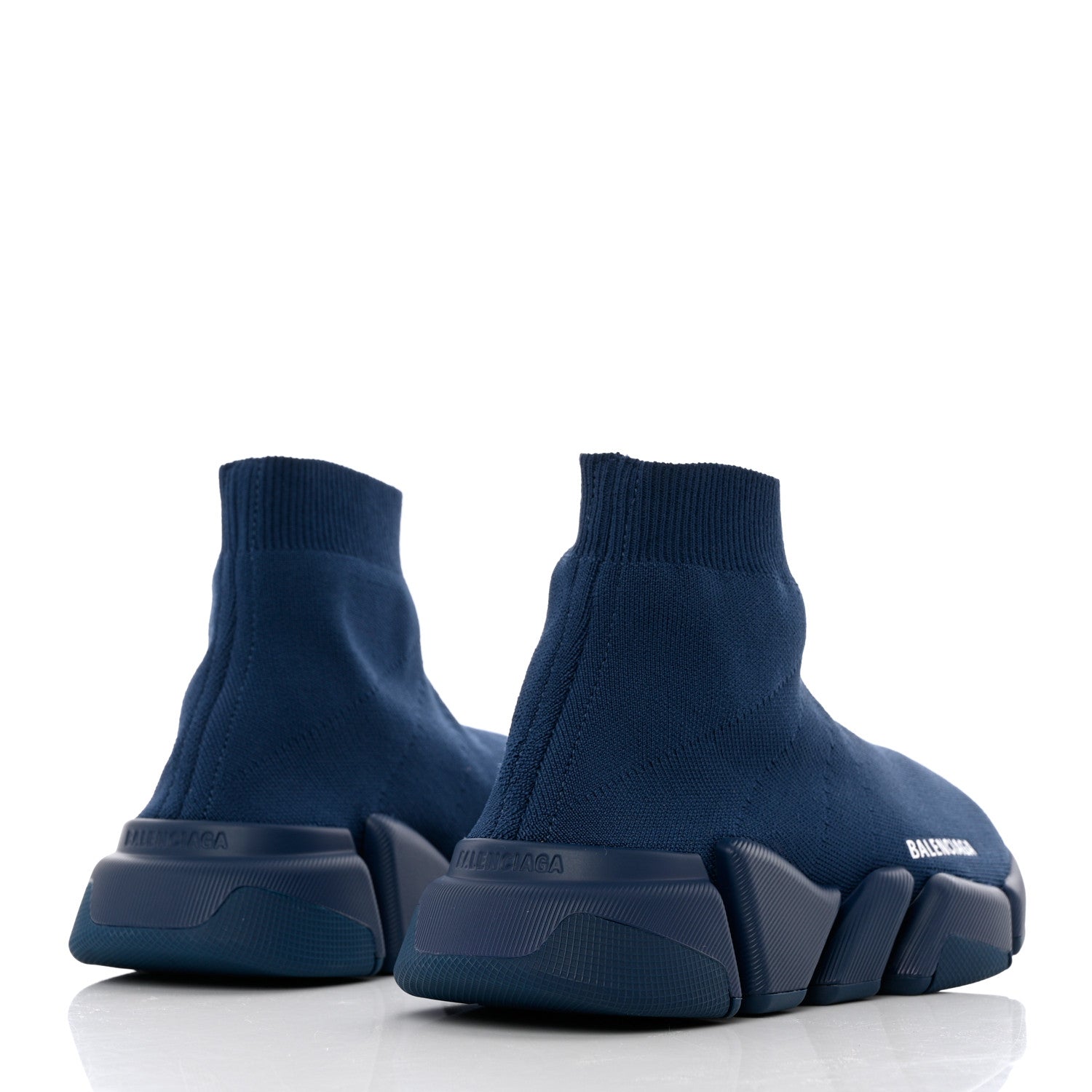 Balenciaga Technical 3D Recycled Knit Womens Speed 2.0 Sneakers 38 Monocolor Dark Navy 4 of 9