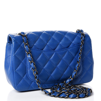 Chanel Caviar Quilted Mini Rectangular Flap Blue 3 of 14