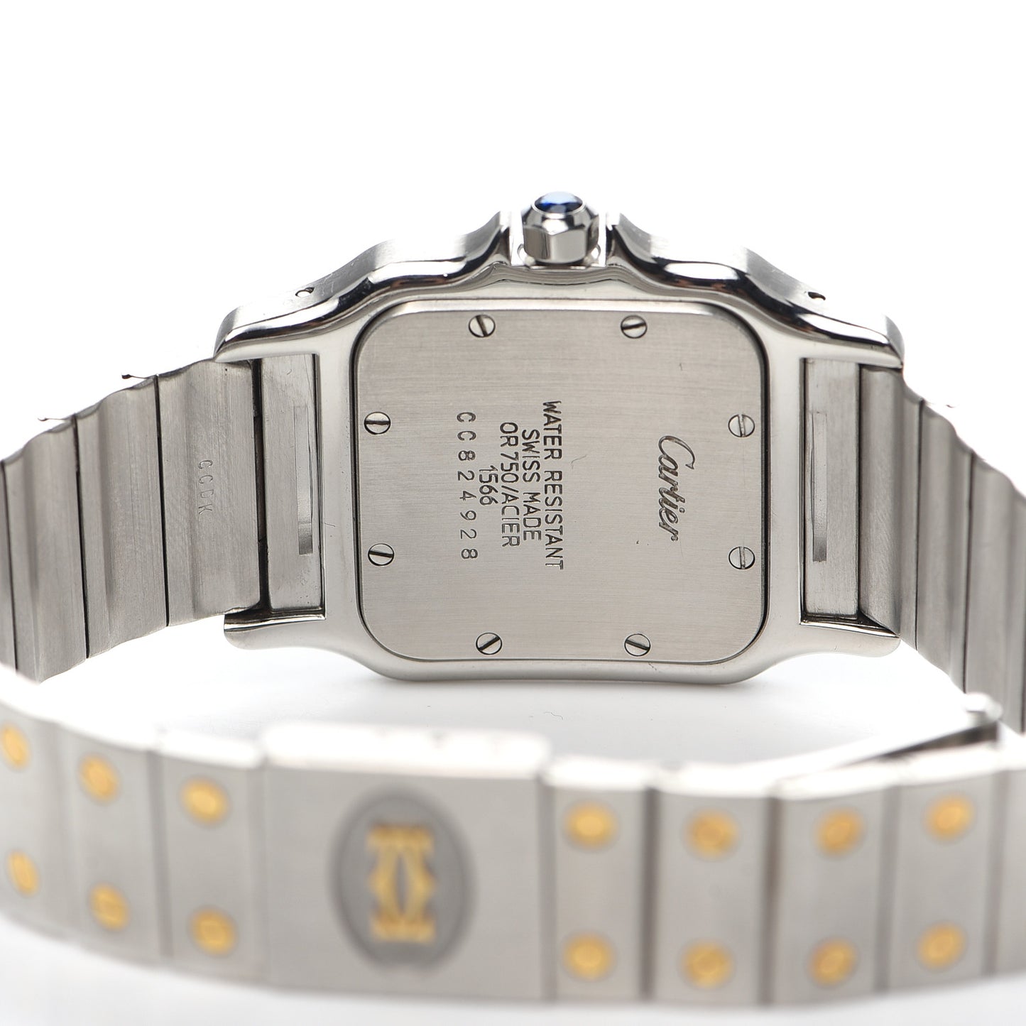 Stainless Steel 18K Yellow Gold 29mm Santos De Galbee Quartz Watch