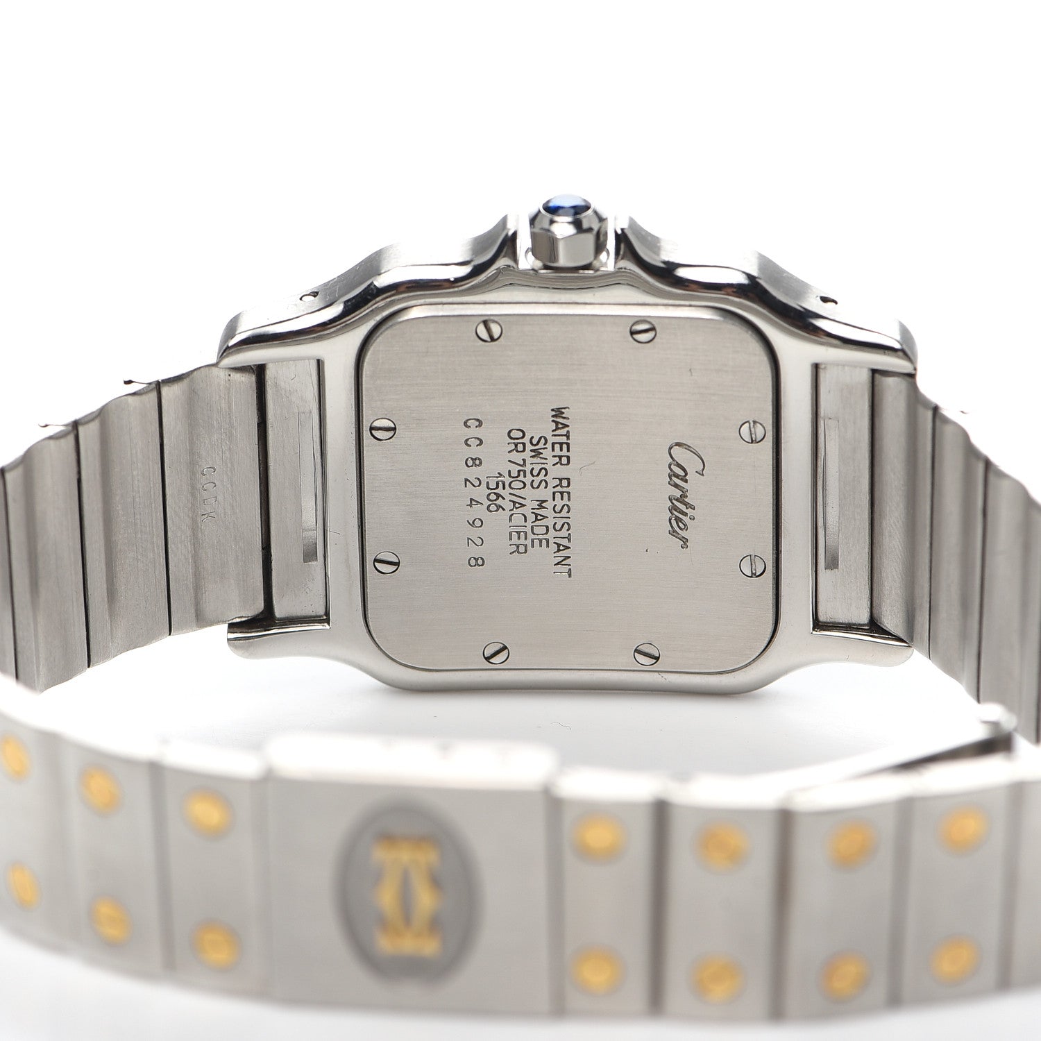 Cartier Stainless Steel 18K Yellow Gold 29mm Santos De Galbee Quartz Watch 4 of 5