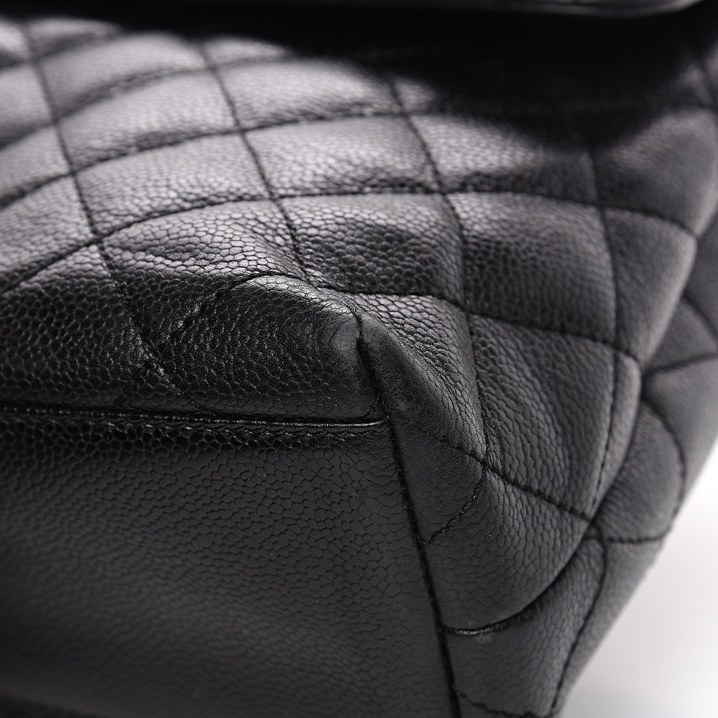 Caviar Quilted Jumbo Kelly Flap Black