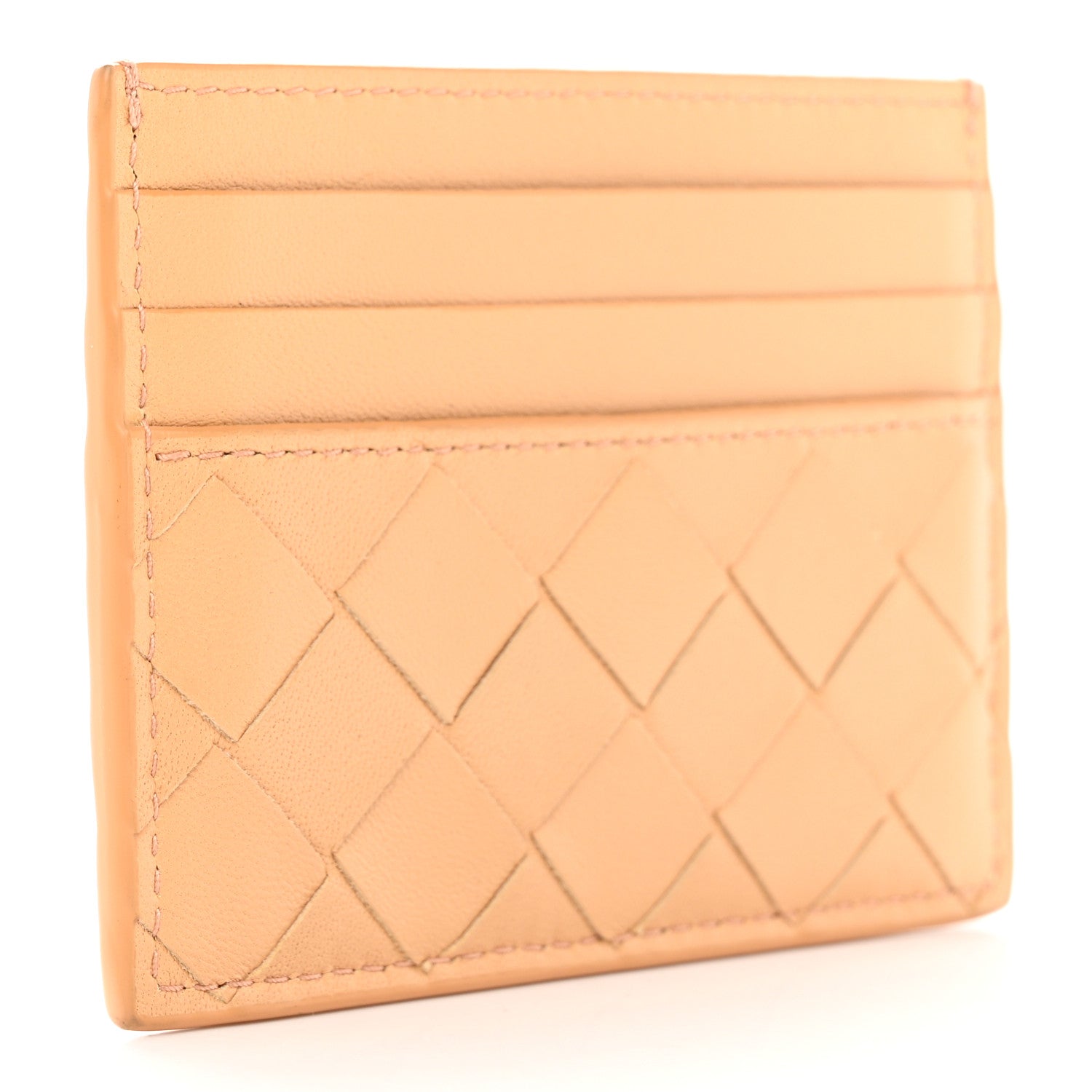 Bottega Veneta Nappa Intrecciato Card Holder Almond 3 of 12