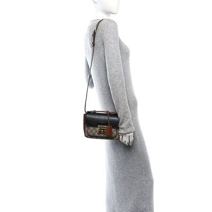 Gucci GG Supreme Monogram New Sakai Lux Calfskin Mini Padlock Flap Pocket Shoulder Bag Beige Ebony Black Cuir 2 of 10