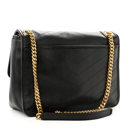 Saint Laurent Lambskin Matelasse Monogram Medium Niki Chain Satchel Black 3 of 10
