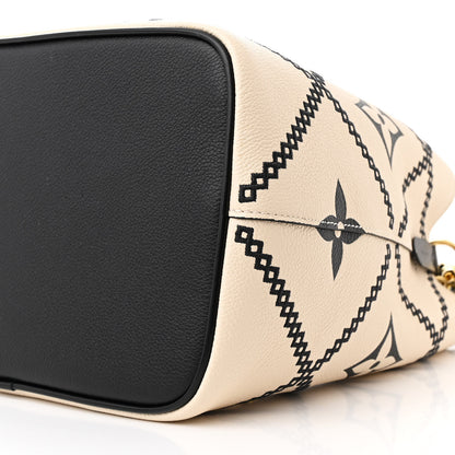 Louis Vuitton Empreinte Monogram Giant Broderies Neonoe MM Cream Black 11 of 14