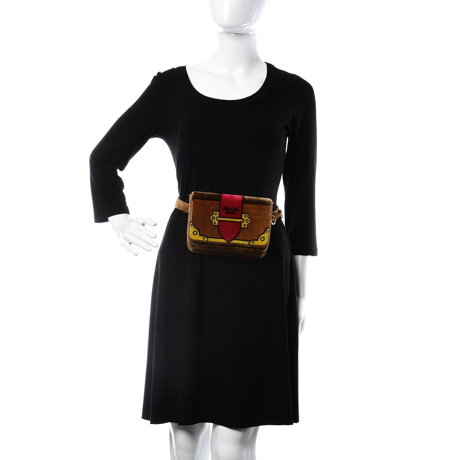 Prada Velvet Cahier Belt Bag Cammello 2 of 8