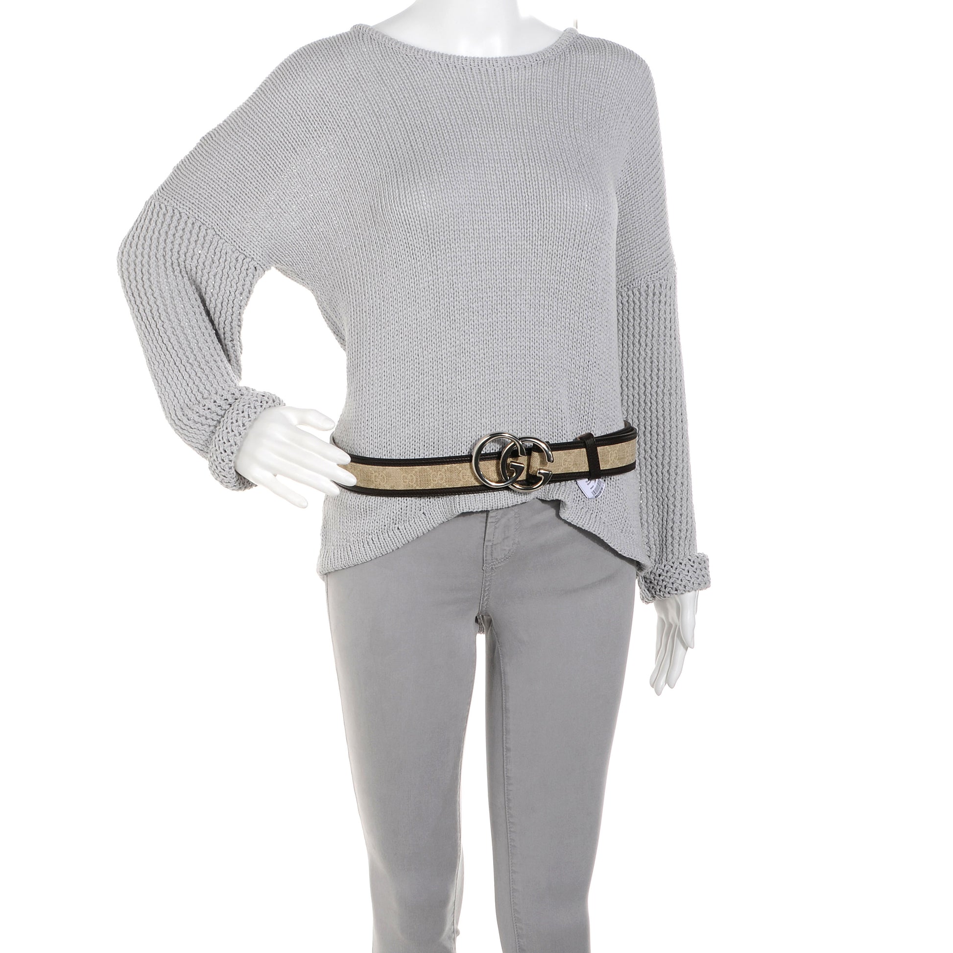 Gucci Monogram Leather Double G Belt 110 44 2 of 5