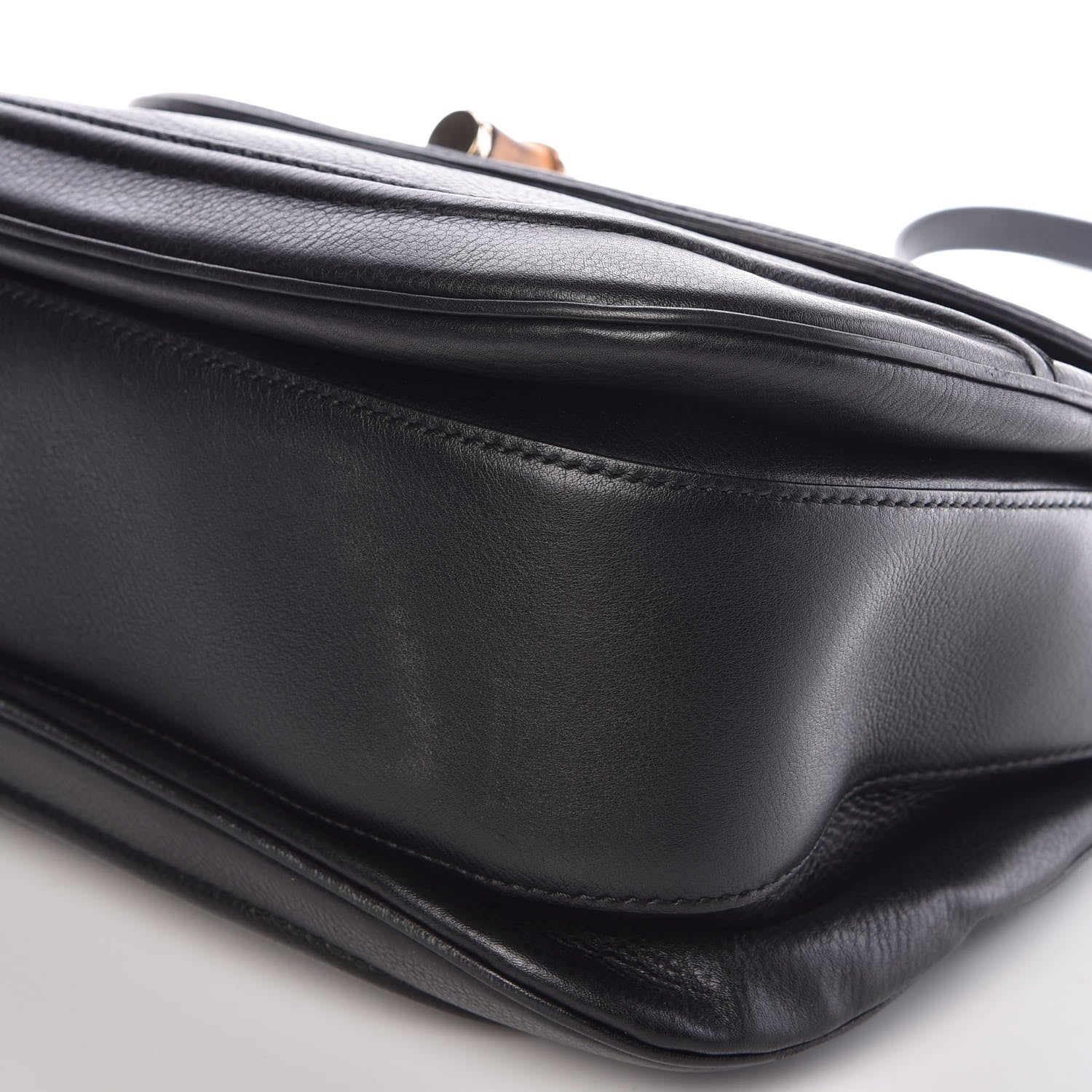 Gucci Calfskin Large New Bamboo Top Handle Bag Black 13 of 13