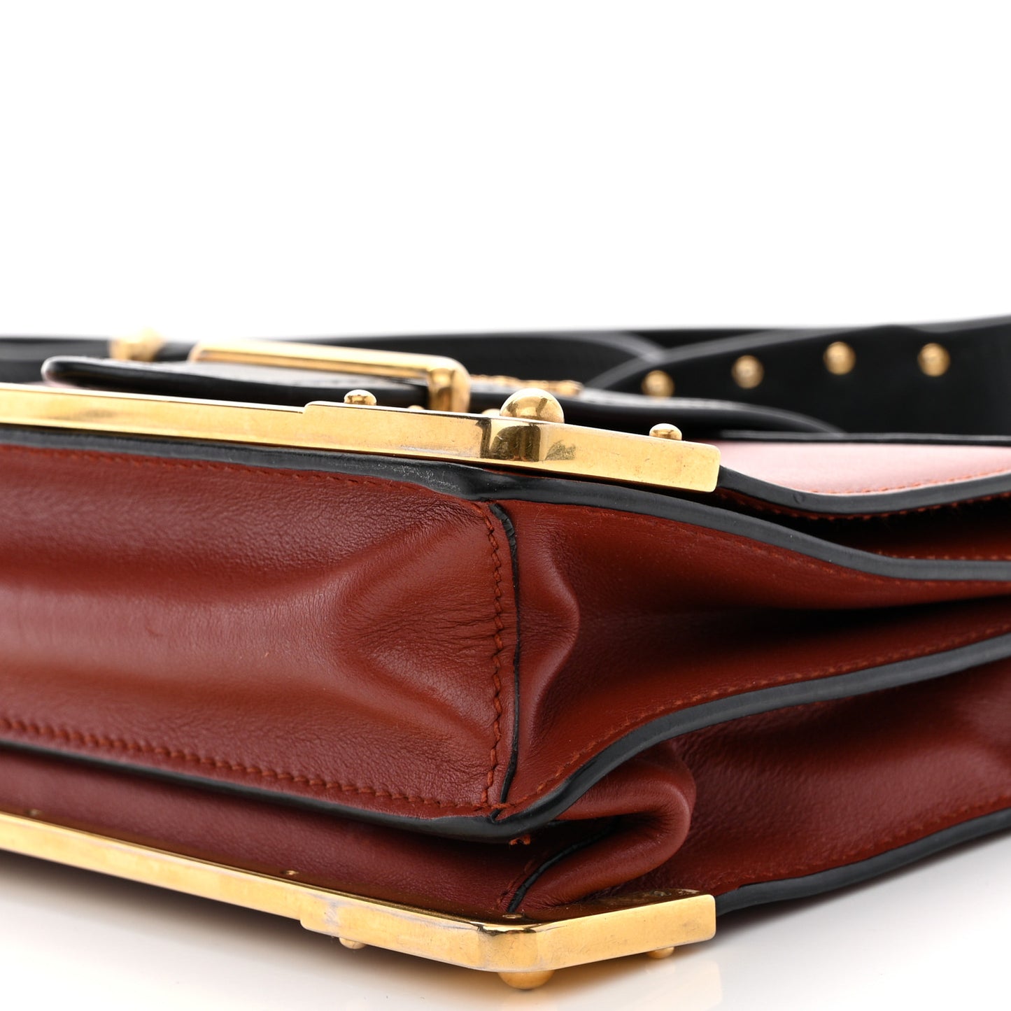 City Calfskin Saffiano Cahier Bag Cotto Black