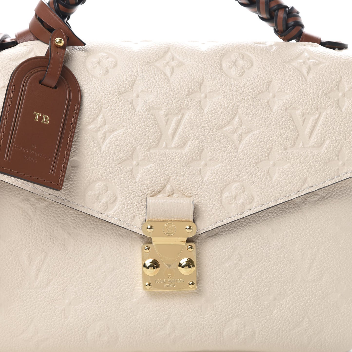 Empreinte Braided Pochette Metis Creme Beige Caramel