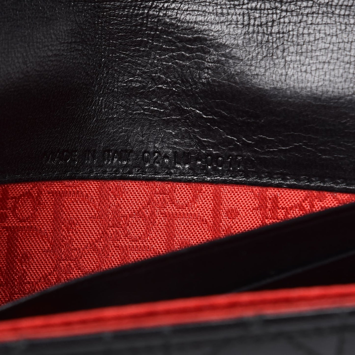 Lambskin Cannage D Clutch Wristlet Black