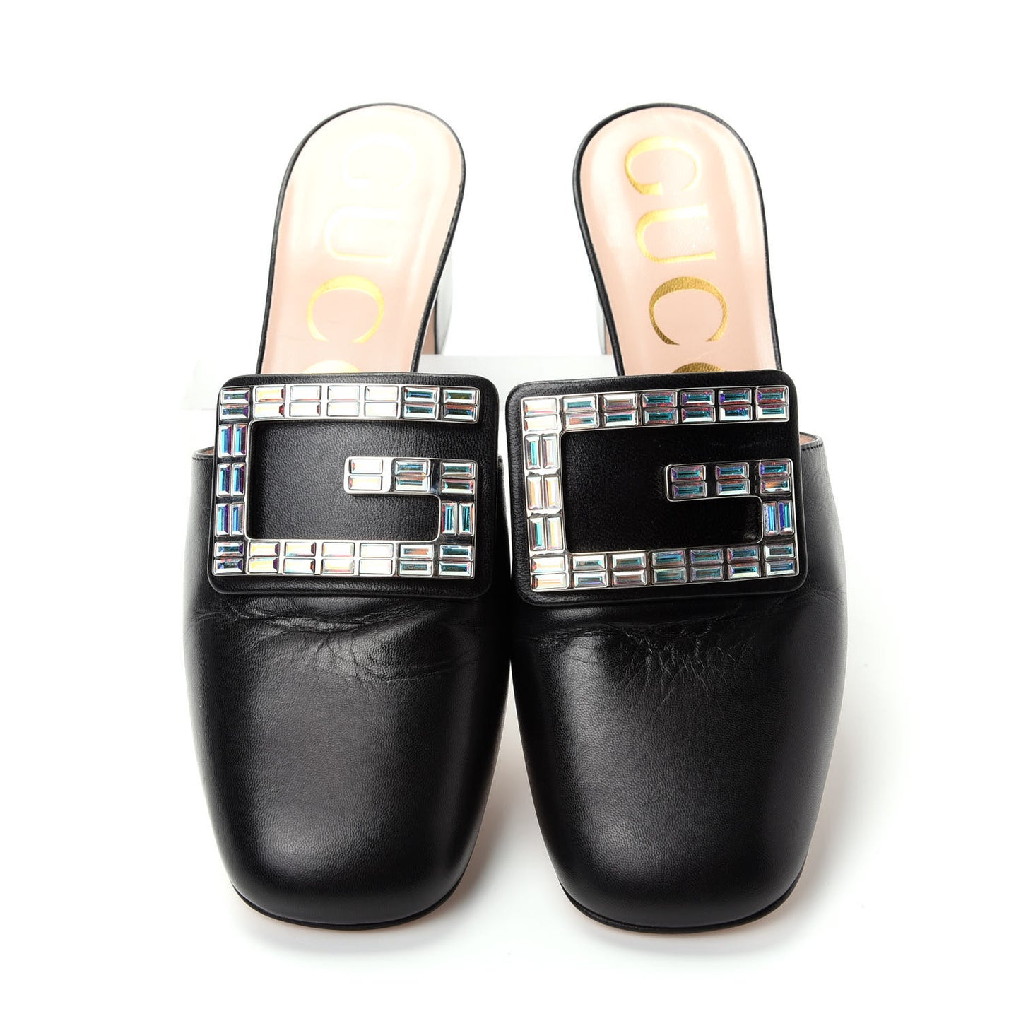 Malaga Kid Crystal Square G Madelyn Mules 35 Black