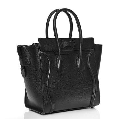 Celine Drummed Calfskin Micro Luggage Black 3 of 8
