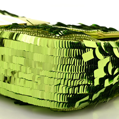 Fendi Sequin Paillettes Vitello Grace Sex and the City Baguette Wasabi 10 of 10