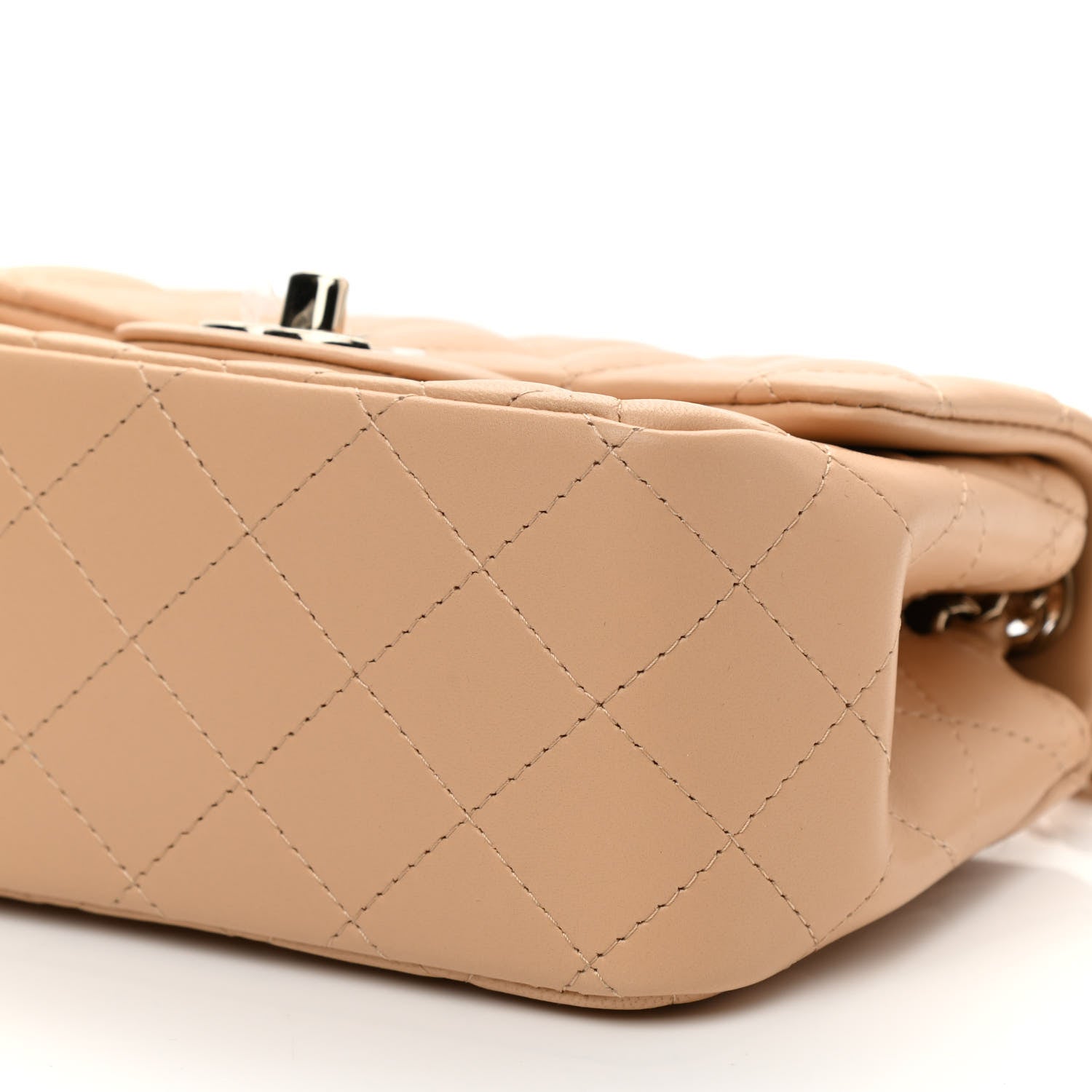 Chanel Lambskin Quilted Mini Square Flap Beige 8 of 8