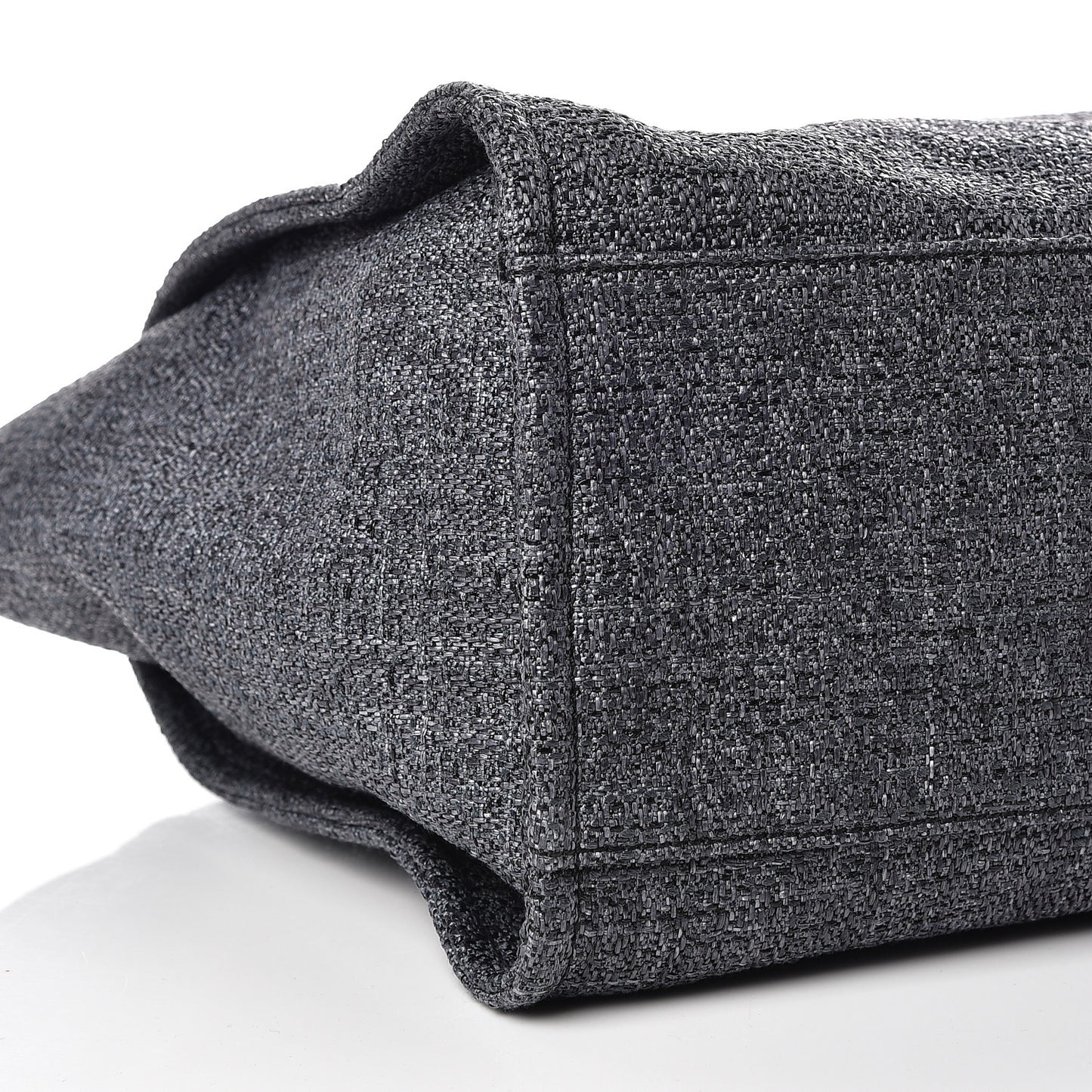 Woven Straw Raffia Large Deauville Tote Grey