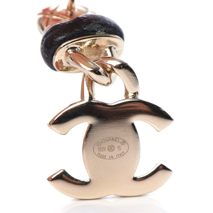 Chanel Lambskin CC Turnlock Drop Earrings Gold Black 4 of 5
