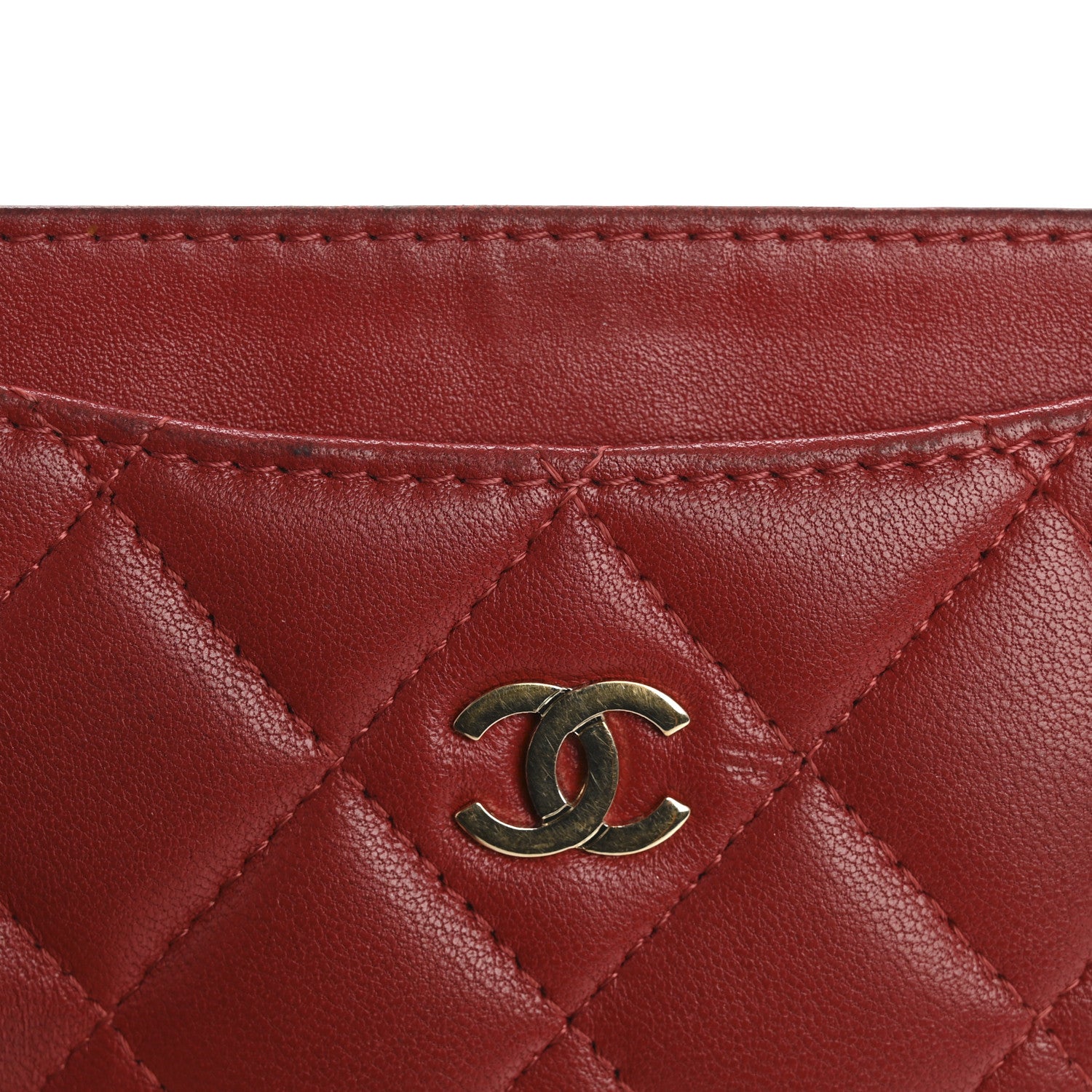 Chanel Lambskin Quilted Card Holder Red 13 of 15