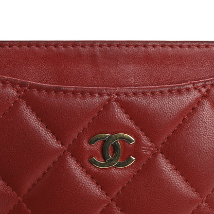 Chanel Lambskin Quilted Card Holder Red 13 of 15