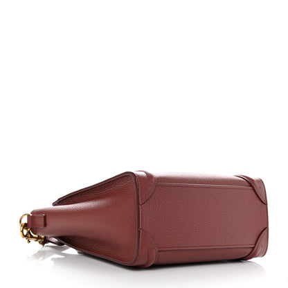 Celine Drummed Calfskin Nano Luggage Grenat 4 of 11