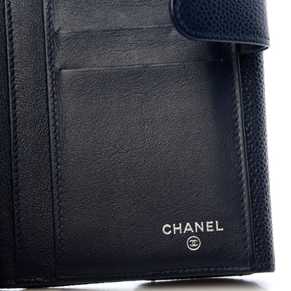 Chanel Caviar Timeless CC Large Flap Wallet Navy Blue 6 of 7