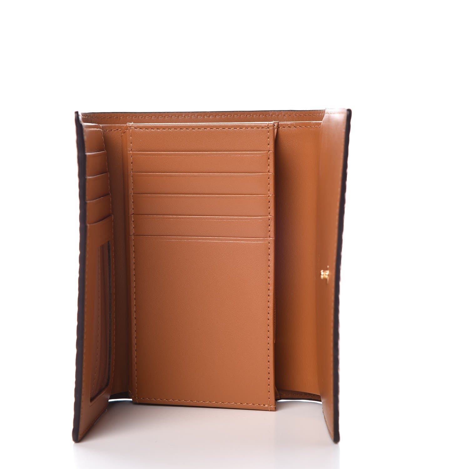 MCM Visetos New Year Series Rooster Three-Fold Flap Wallet Cognac 5 of 9