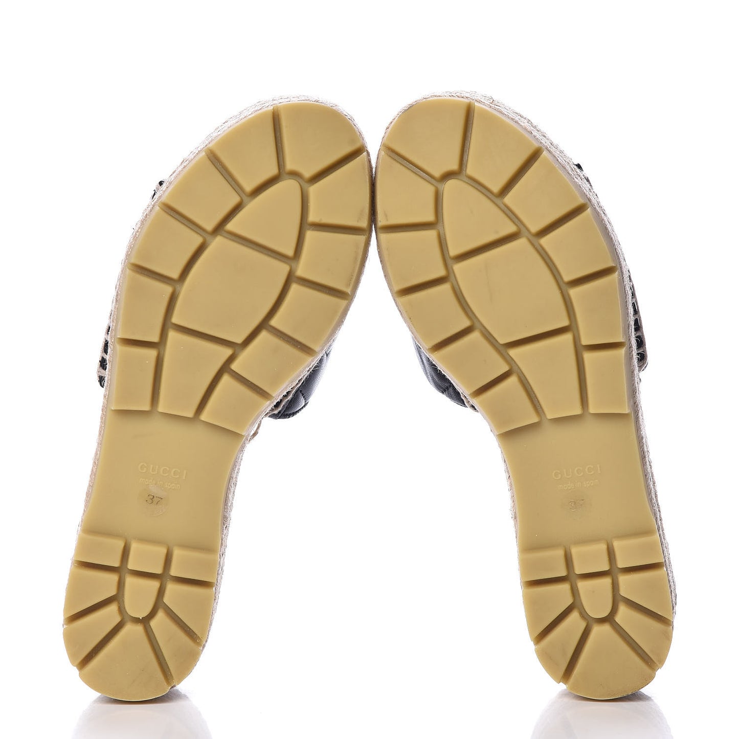 Nappa Matelasse GG Marmont Platform Espadrille Slide Sandals 37 Black