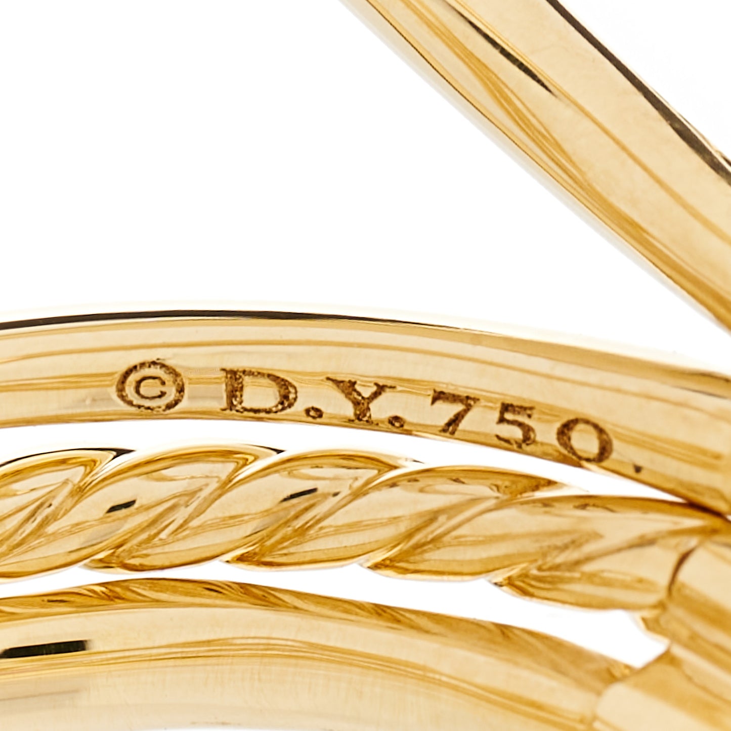 18K Yellow Gold Diamond 15mm Stax Five-Row Ring 56 7.5
