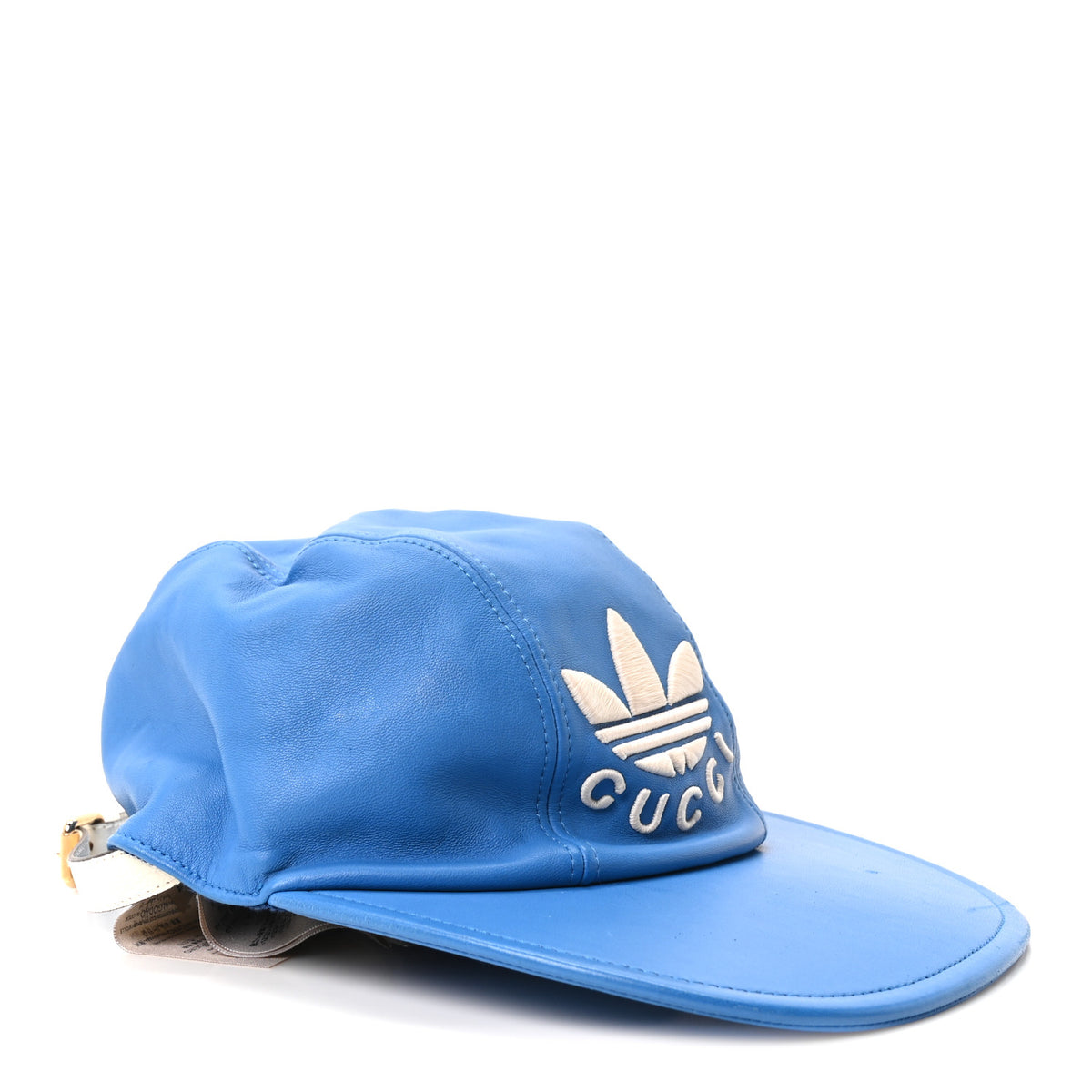 Gucci X ADIDAS Lambskin Trefoil Stefanos Baseball Hat L Blue 7 of 10