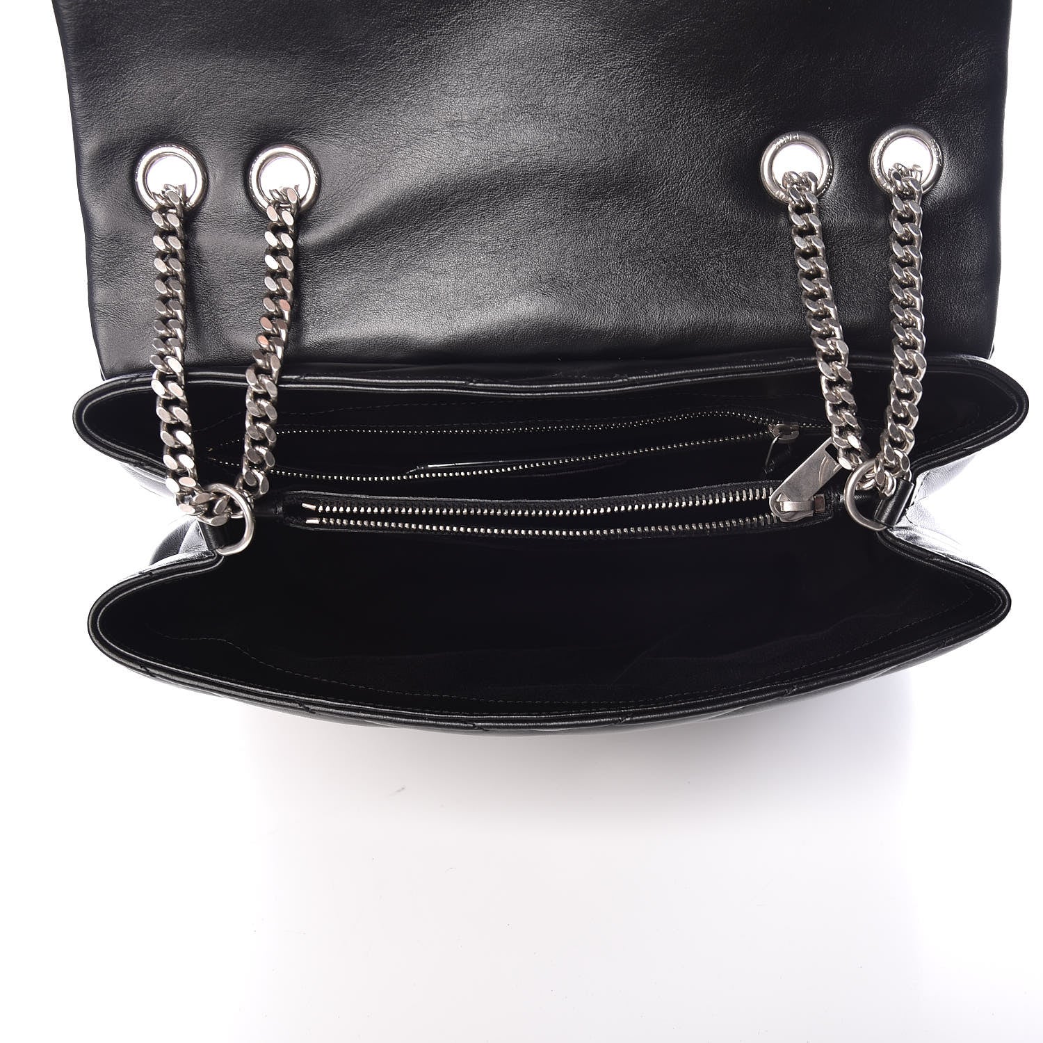 Saint Laurent Calfskin Y Quilted Monogram Medium Loulou Chain Satchel Black 7 of 9