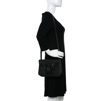 Hermes Taurillon Clemence Halzan 25 Black 2 of 11