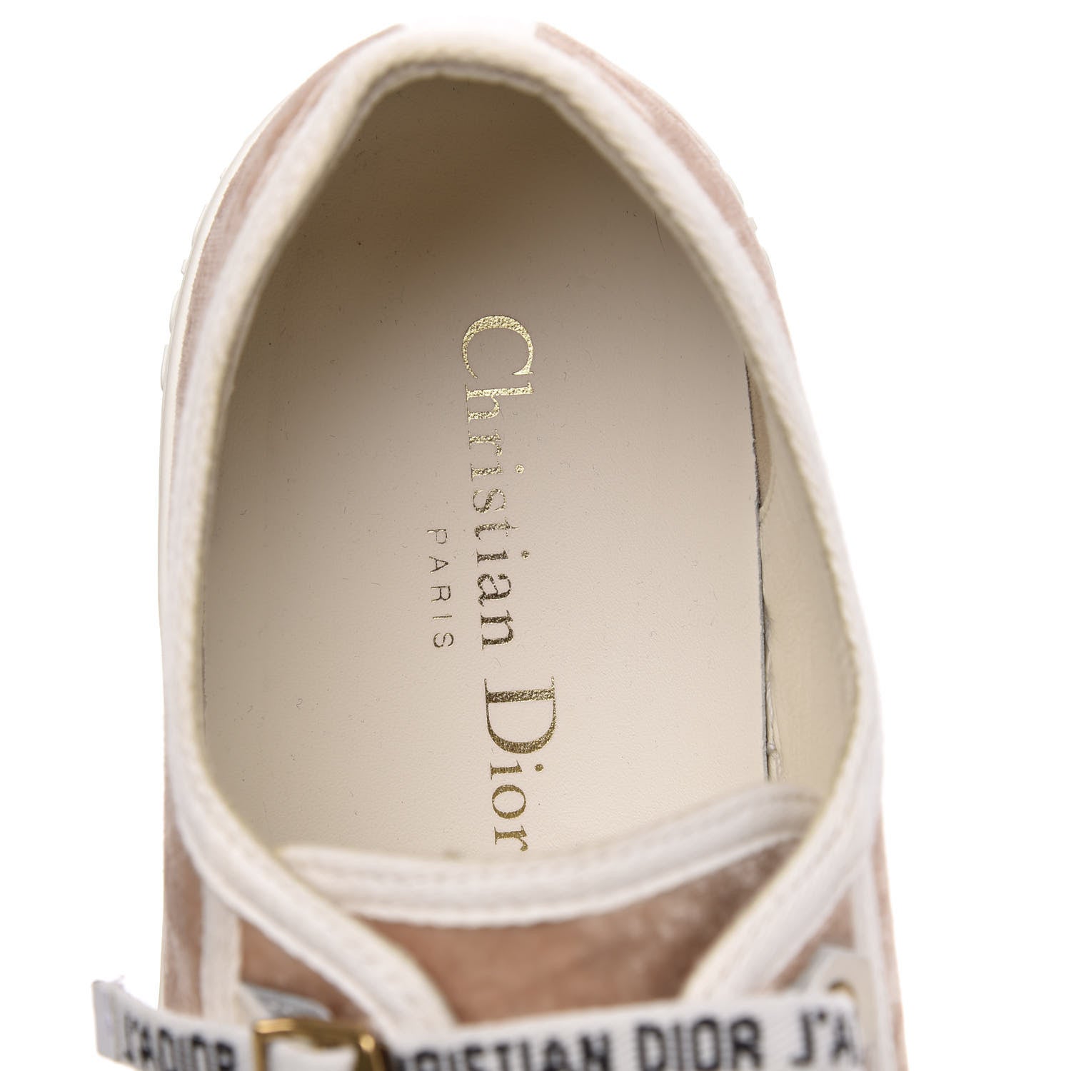 Christian Dior Velvet Walk'N'Dior Low Top Sneakers 38 Nude 7 of 8