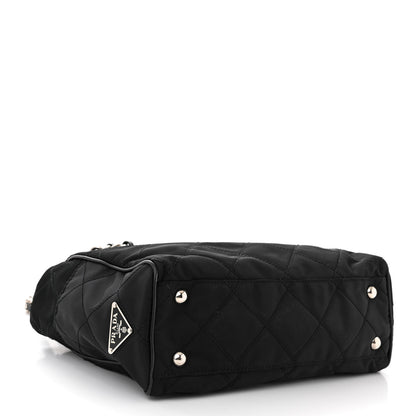 Prada Nylon Tessuto Quilted Chain Shoulder Bag Black 4 of 11
